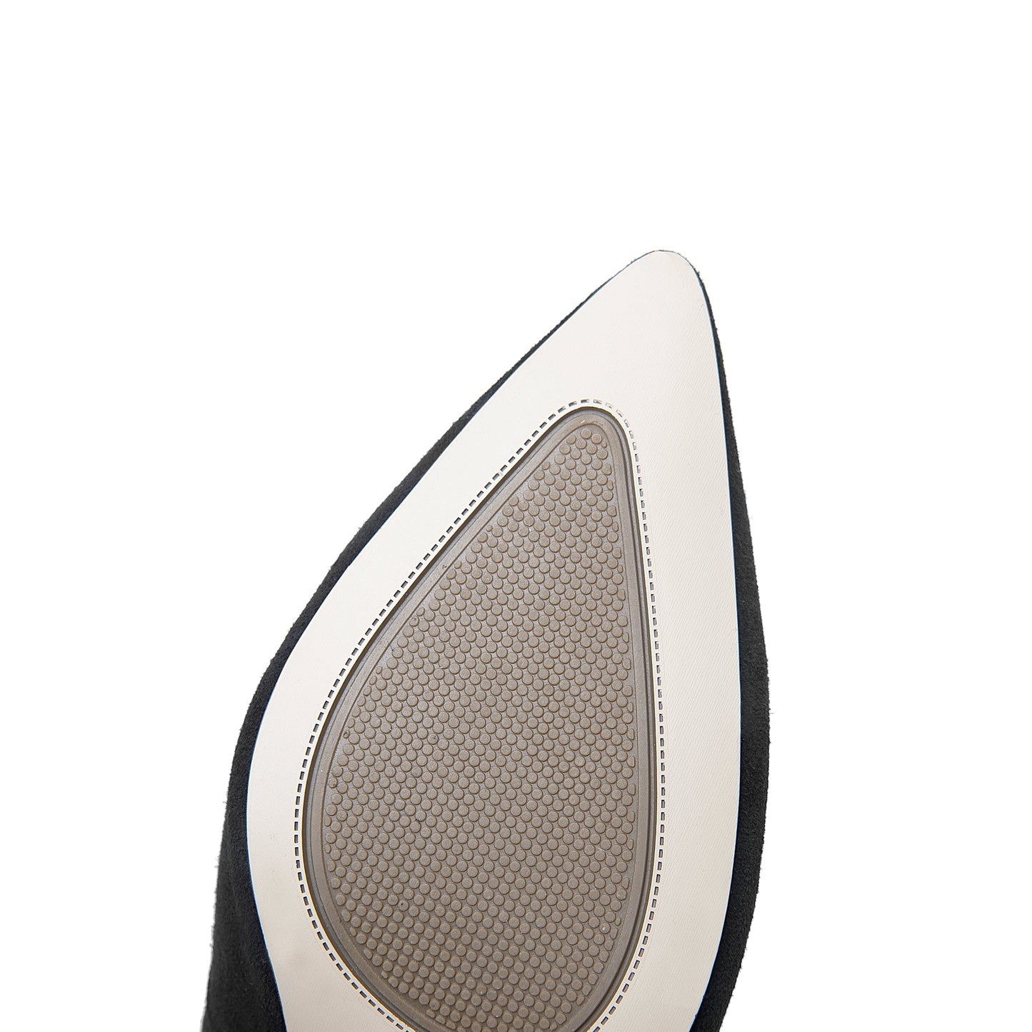 Nine Seven Women's Suede Leather Handmade Clear Pointed Toe Glitter Blue Flower Decor Slip On High Spool Heel Pump Shoes