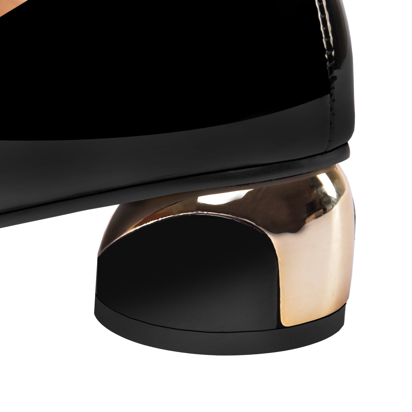 Nine Seven Women's Patent Leather Pointed Toe Handmade Stitches Low Chunky Heels Stylish Loafer Shoes