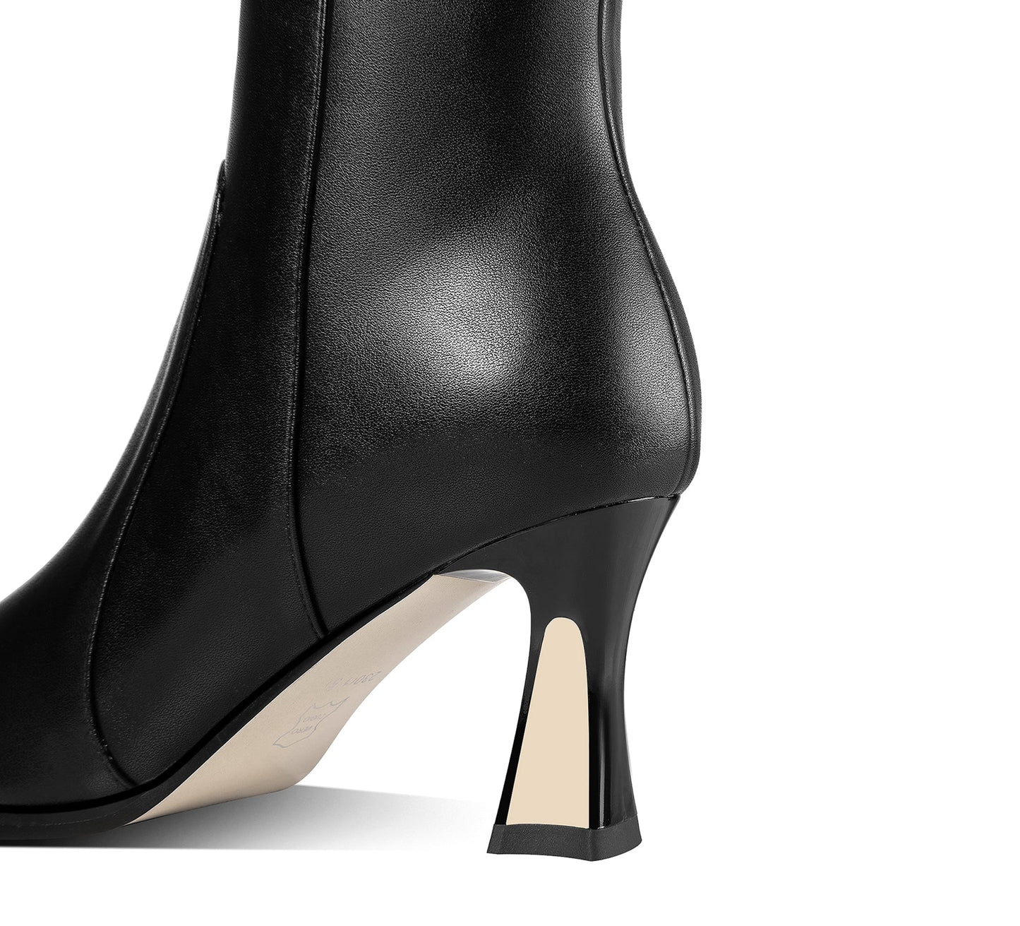 Nine Seven Handmade Women's Genuine Leather Side Zip Up Mid Heel Pointed Toe Stylish Knee High Boots