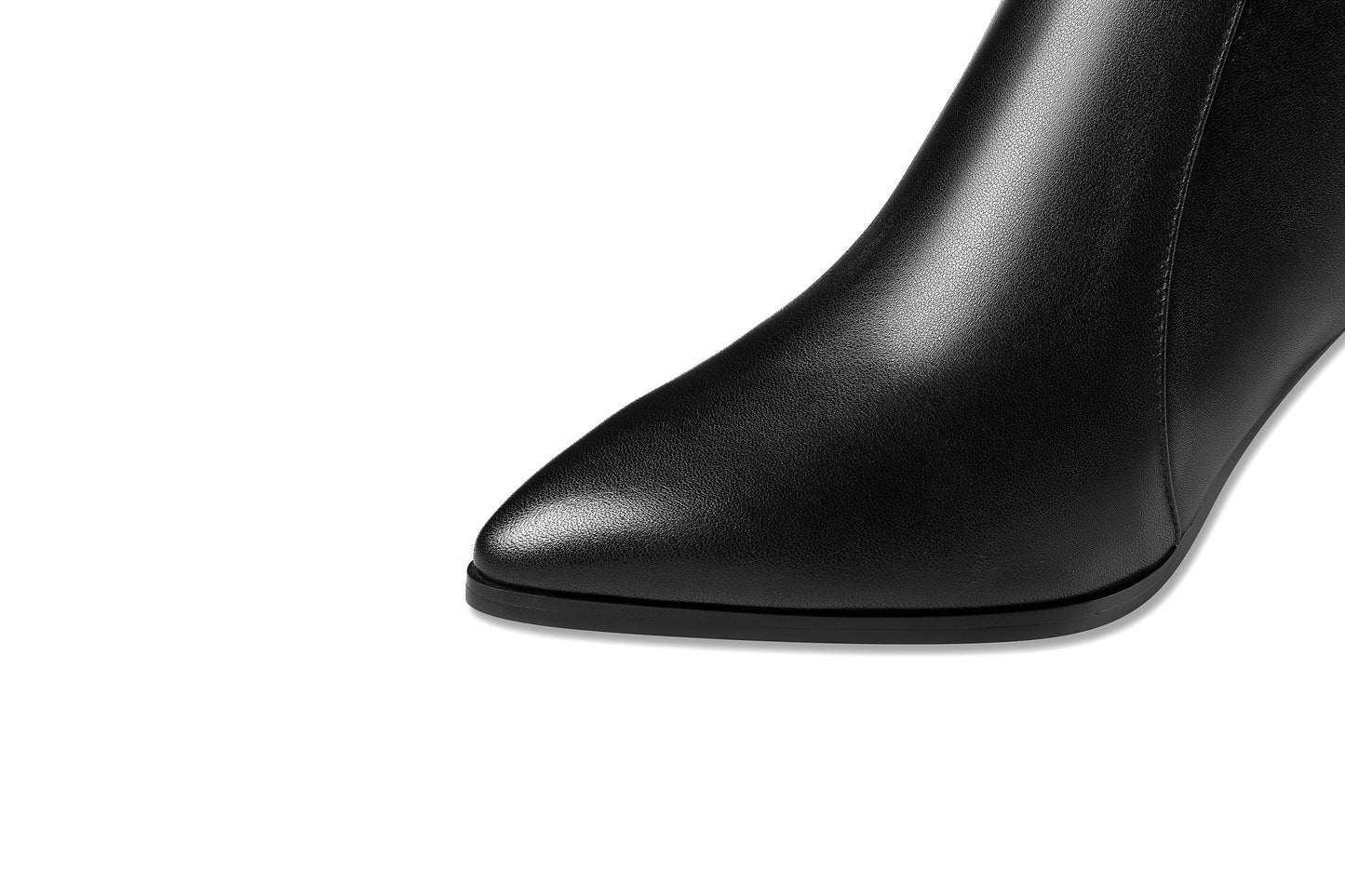 Nine Seven Handmade Women's Genuine Leather Side Zip Up Mid Heel Pointed Toe Stylish Knee High Boots