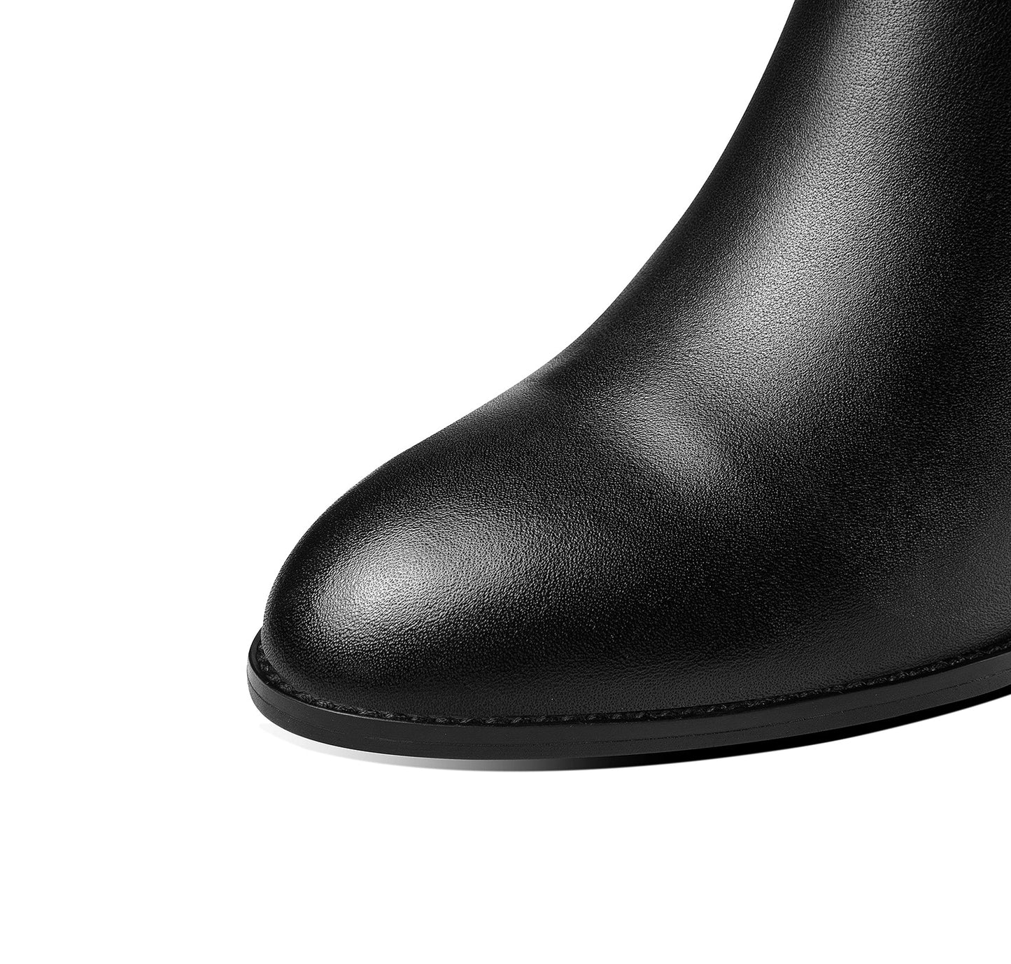 Nine Seven Women's Genuine Leather Handmade Stylish Chunky Heel Side Zip Up Belt Design Ankle Booties