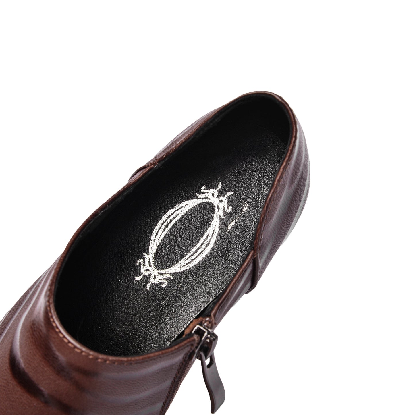 Nine Seven Women's Printed Genuine Leather Handmade Pointed Toe Side Zipper Casual Pumps Shoes with Low Heels