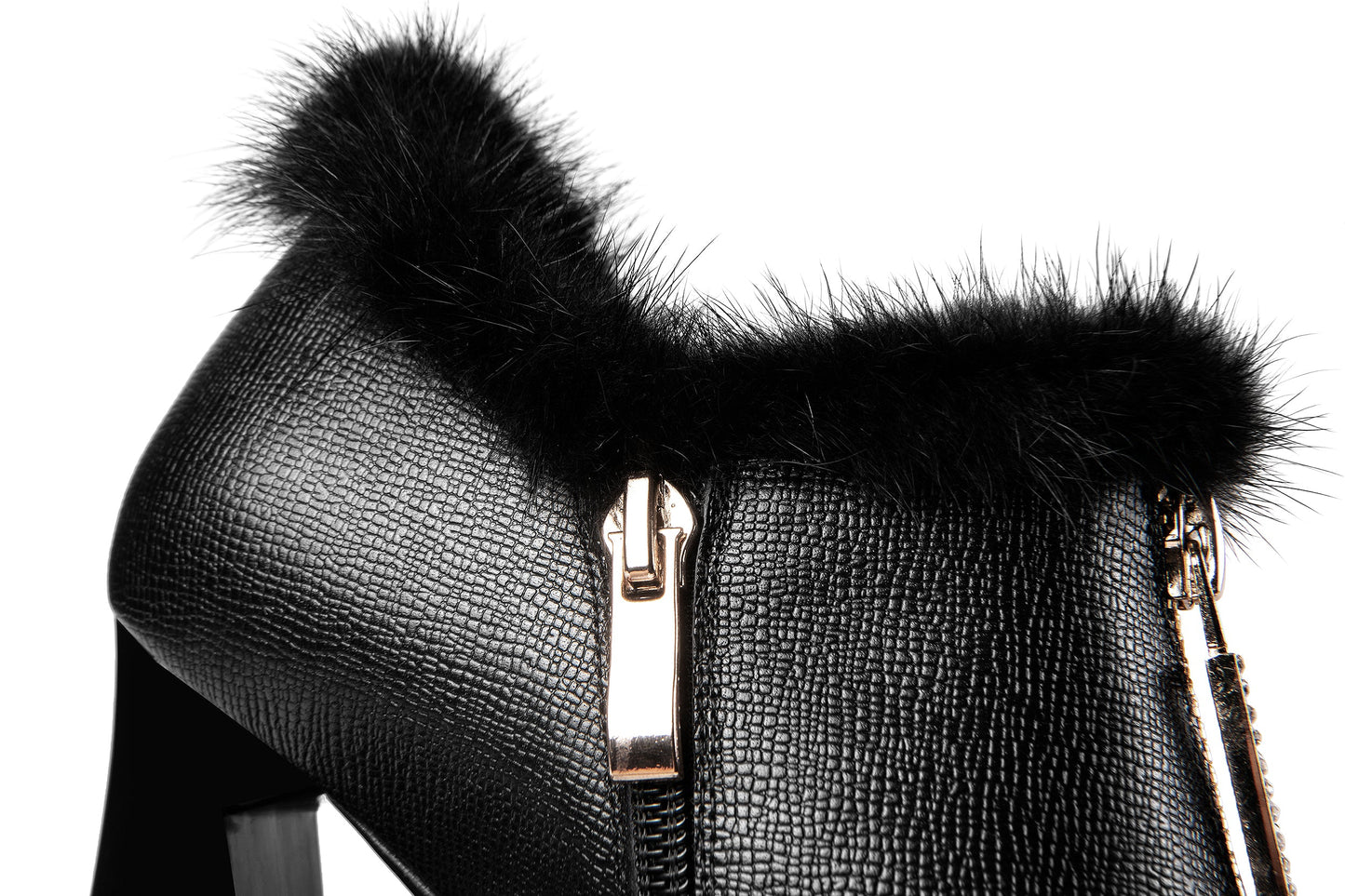 Nine Seven Genuine Leather Women's Handmade High Heel Side Zip Up Pointed Toe Front Zipper Design Stylish Oxford Pump Shoes