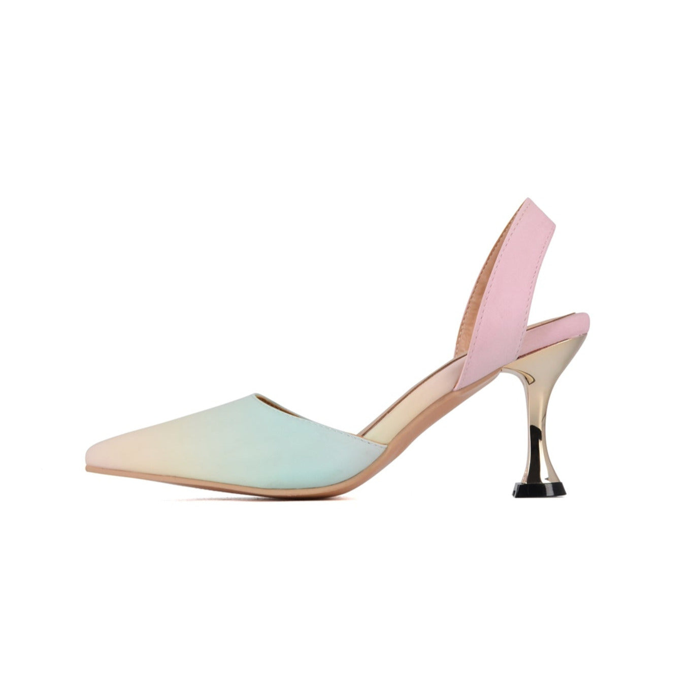 Nine Seven Graduated Colors Handmade Women's Pointed Toe  High Heel Slingback Sandal Shoes