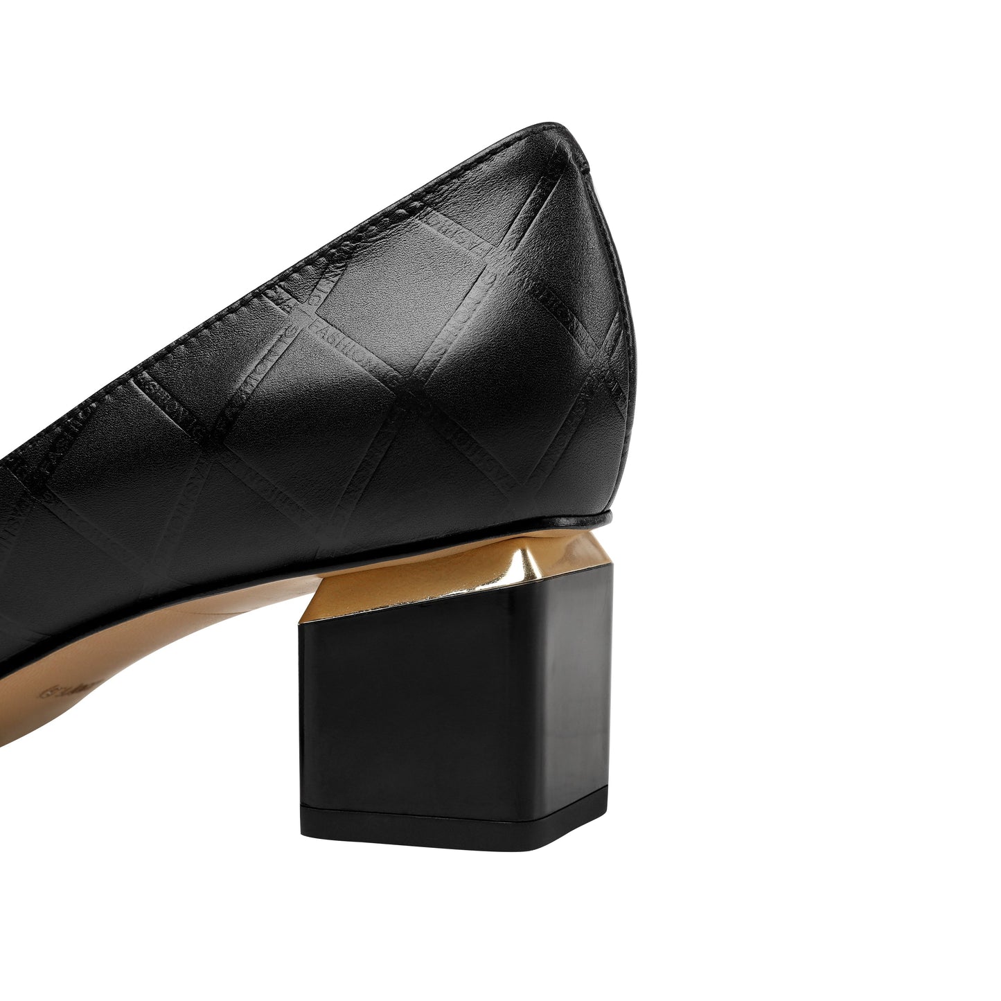 Nine Seven Genuine Leather Handmade Women's Low Block Heel Pointed Toe Graceful Pump Shoes