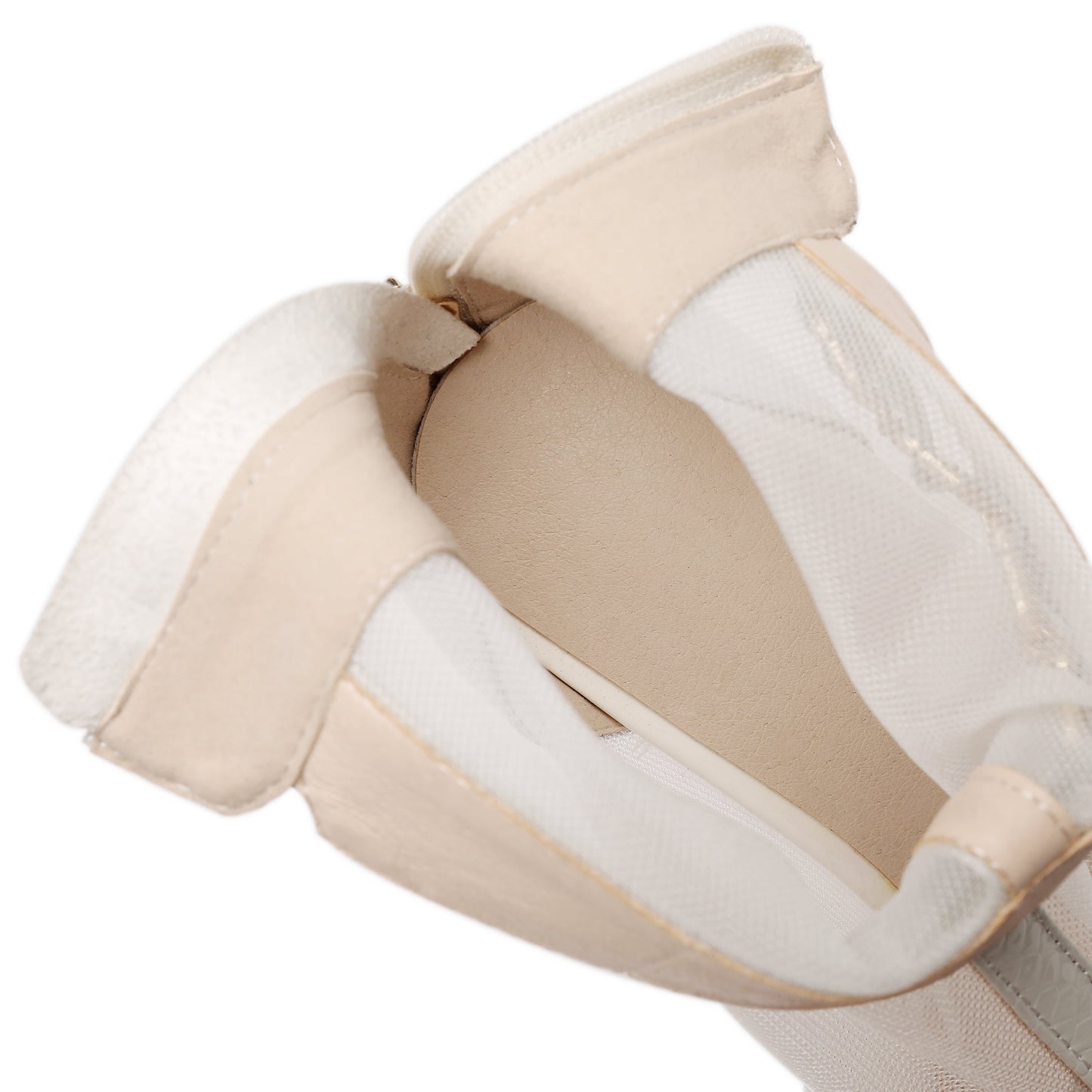 Nine Seven Genuine Leather and Mesh Women's Handmade Back Zip Pointed Toe Summer Ankle Boots