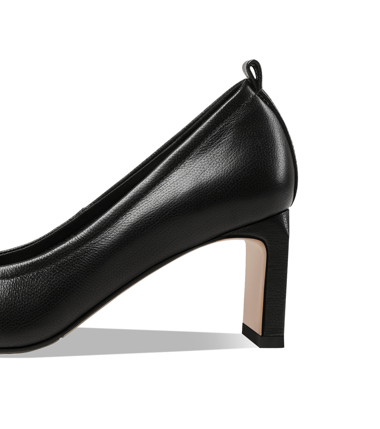 Nine Seven Women's Handmade Genuine Leather Pointed Toe Mid Block Heel Pumps Shoes