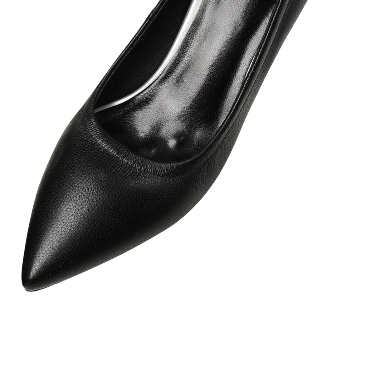 Nine Seven Women's Handmade Genuine Leather Pointed Toe Mid Block Heel Pumps Shoes