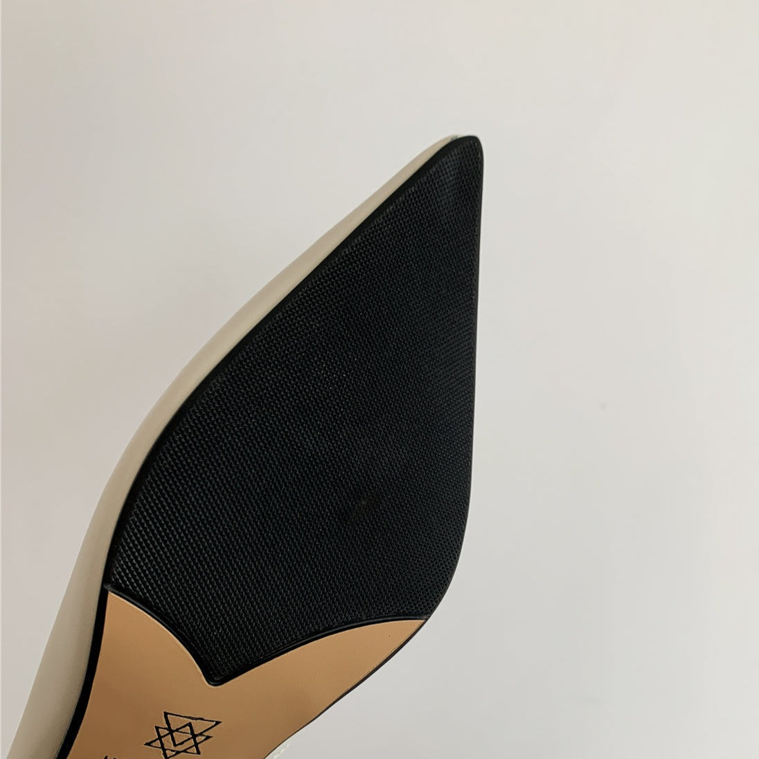 Nine Seven Women's Handmade Genuine Leather Pointed Toe Mid Heel Office Lady Slip On Pumps Shoes