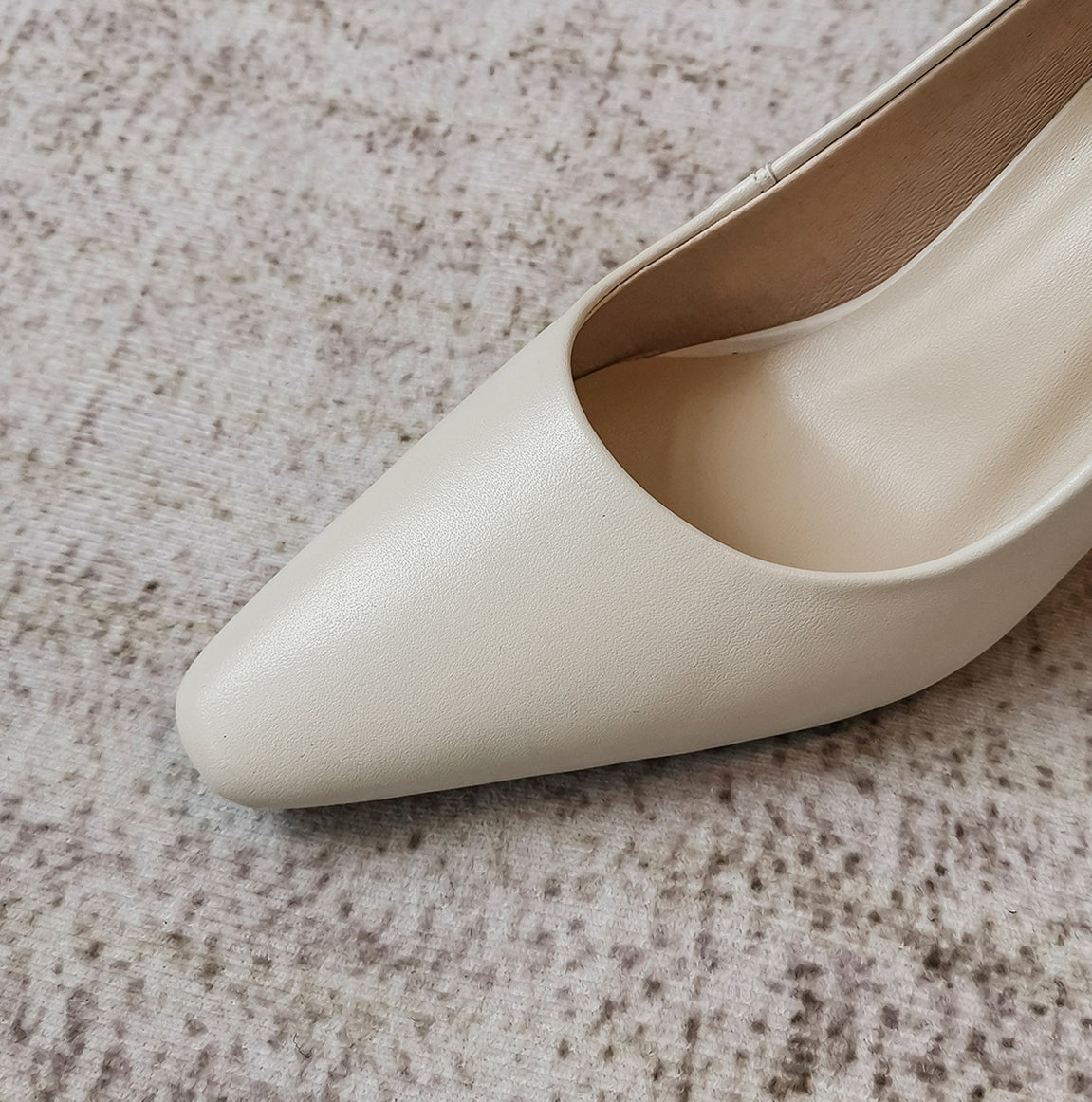 Nine Seven Women's Genuine Leather Handmade High Heel Square Toe Easy Slip On Pump Shoes