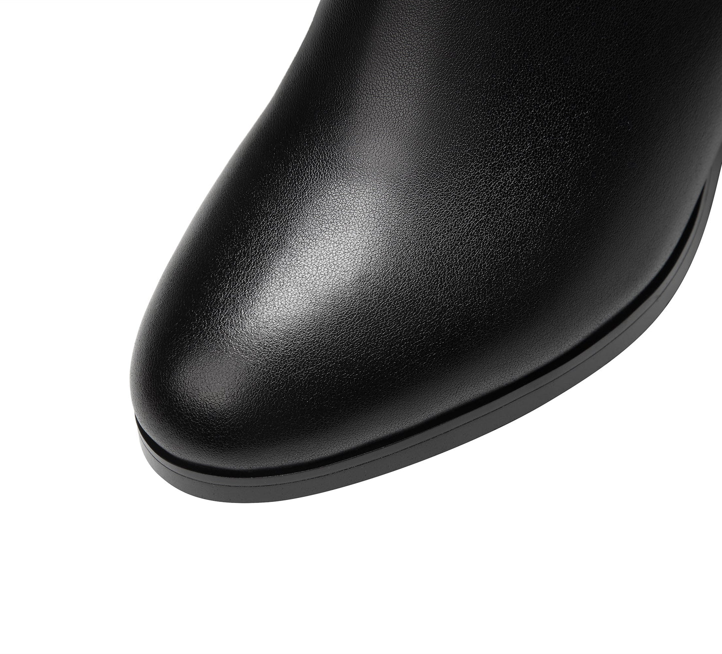 Nine Seven Women's Round Toe Genuine Leather Handmade Dual Zippers Chunky Heels Classic Mid-Calf Boots