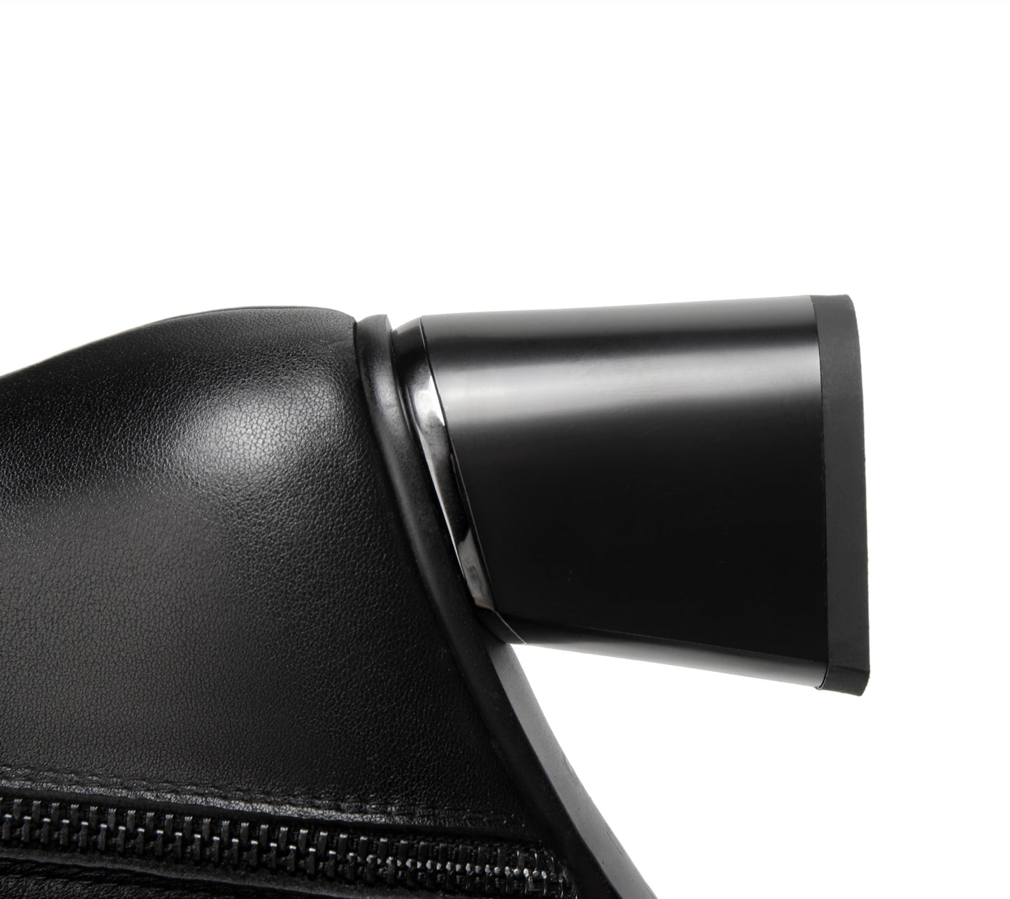 Nine Seven Women's Round Toe Genuine Leather Handmade Dual Zippers Chunky Heels Classic Mid-Calf Boots