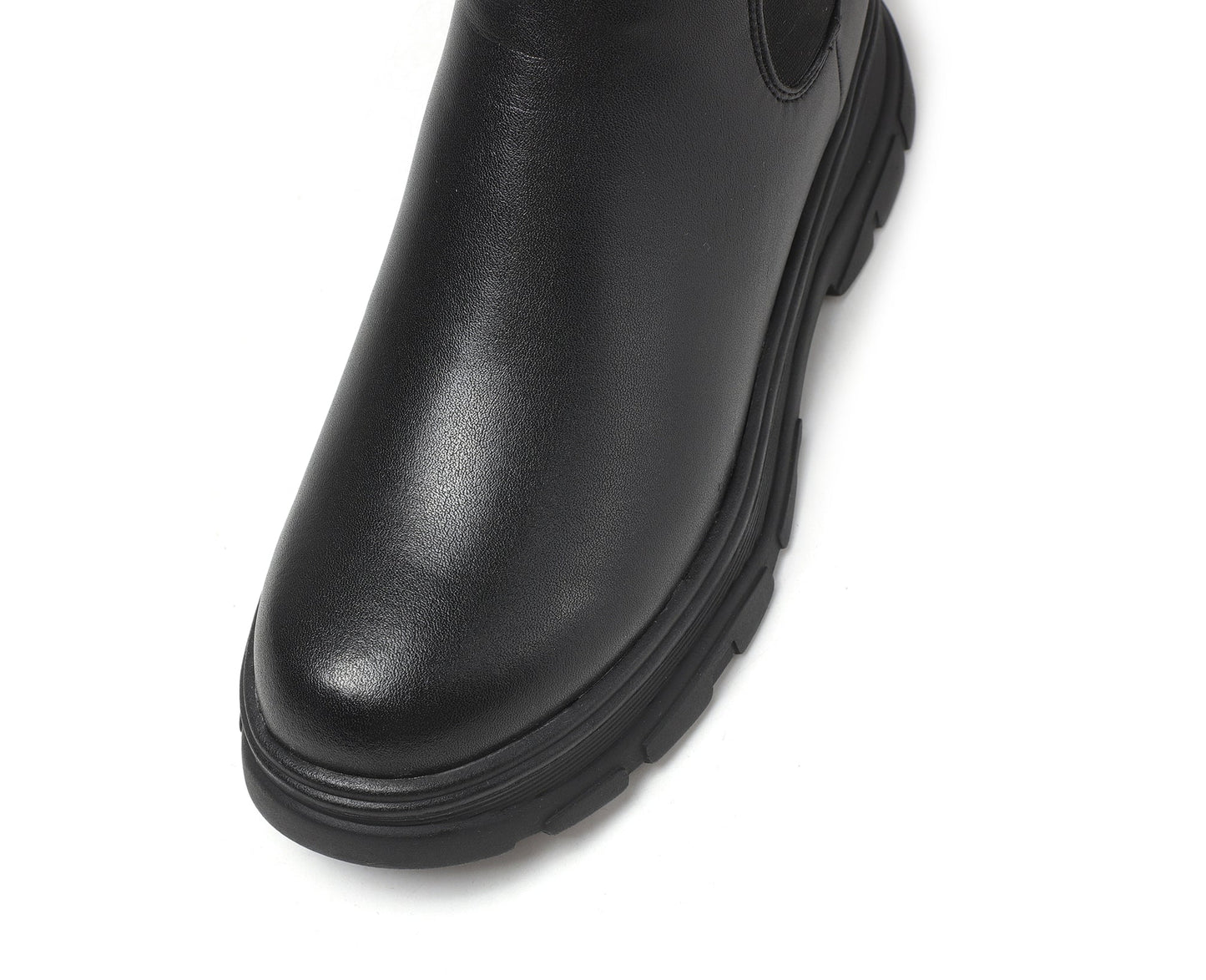 Nine Seven Women's Genuine Leather Round Toe Handmade Platform Back Zipper Stylish Knee High Boots