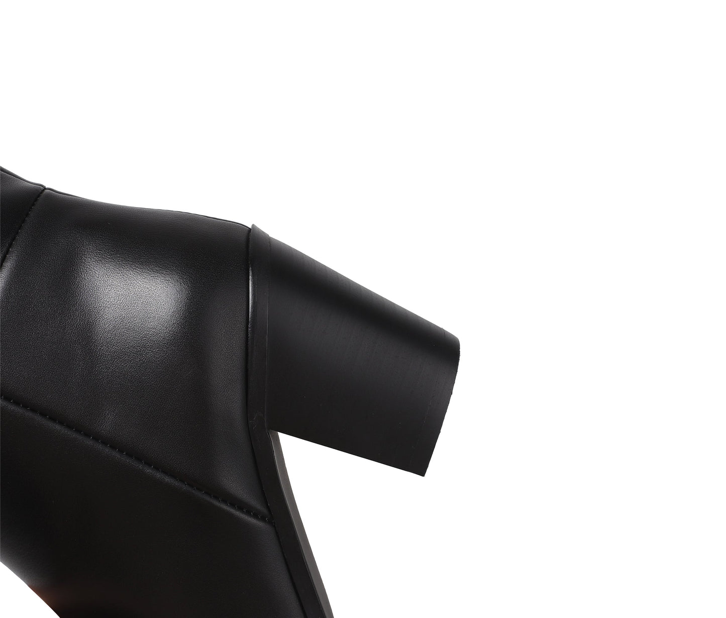 Nine Seven Pointed Toe Genuine Leather Handmade Chunky Heels Slip On Women's Classic Knee High Boots