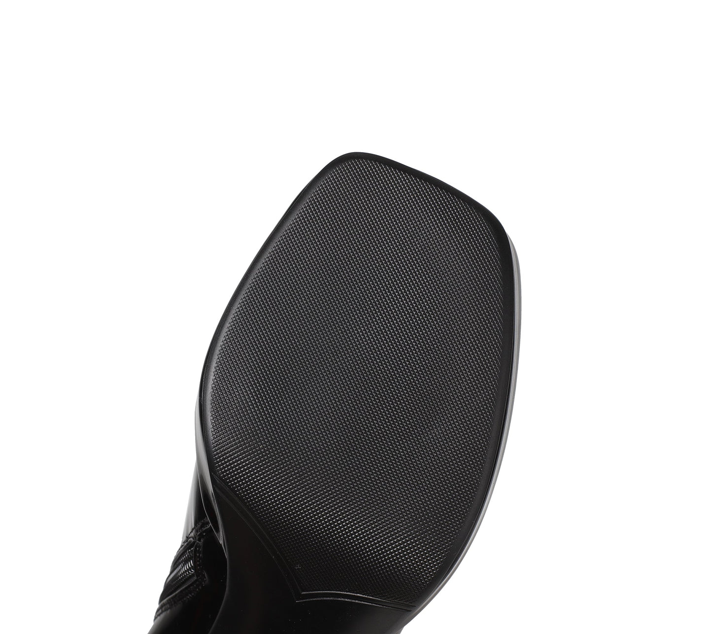 Nine Seven Women's Genuine/Patent Leather Square Toe Handmade Zipper Chunky Heels Chic Knee High Boots with Platform