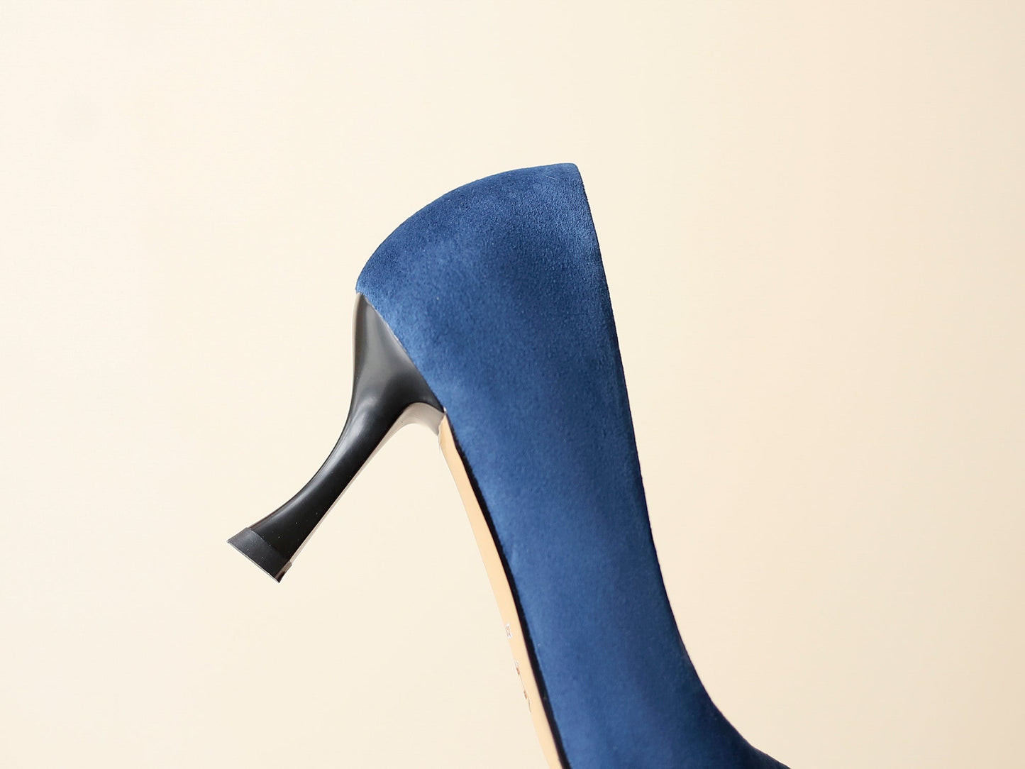 Nine Seven Handmade Suede Leather Women's Clear Pointed Toe Mid Heel Slip On Loafer Pumps