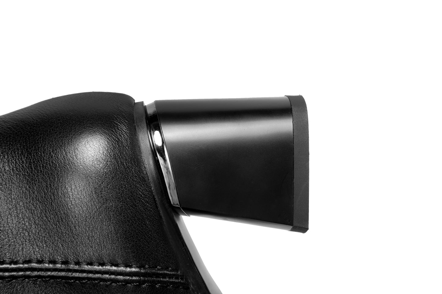 Nine Seven Women's Genuine Leather Handmade Round Toe Side Zipper Chunky Heel Stylish Mid Calf Boots