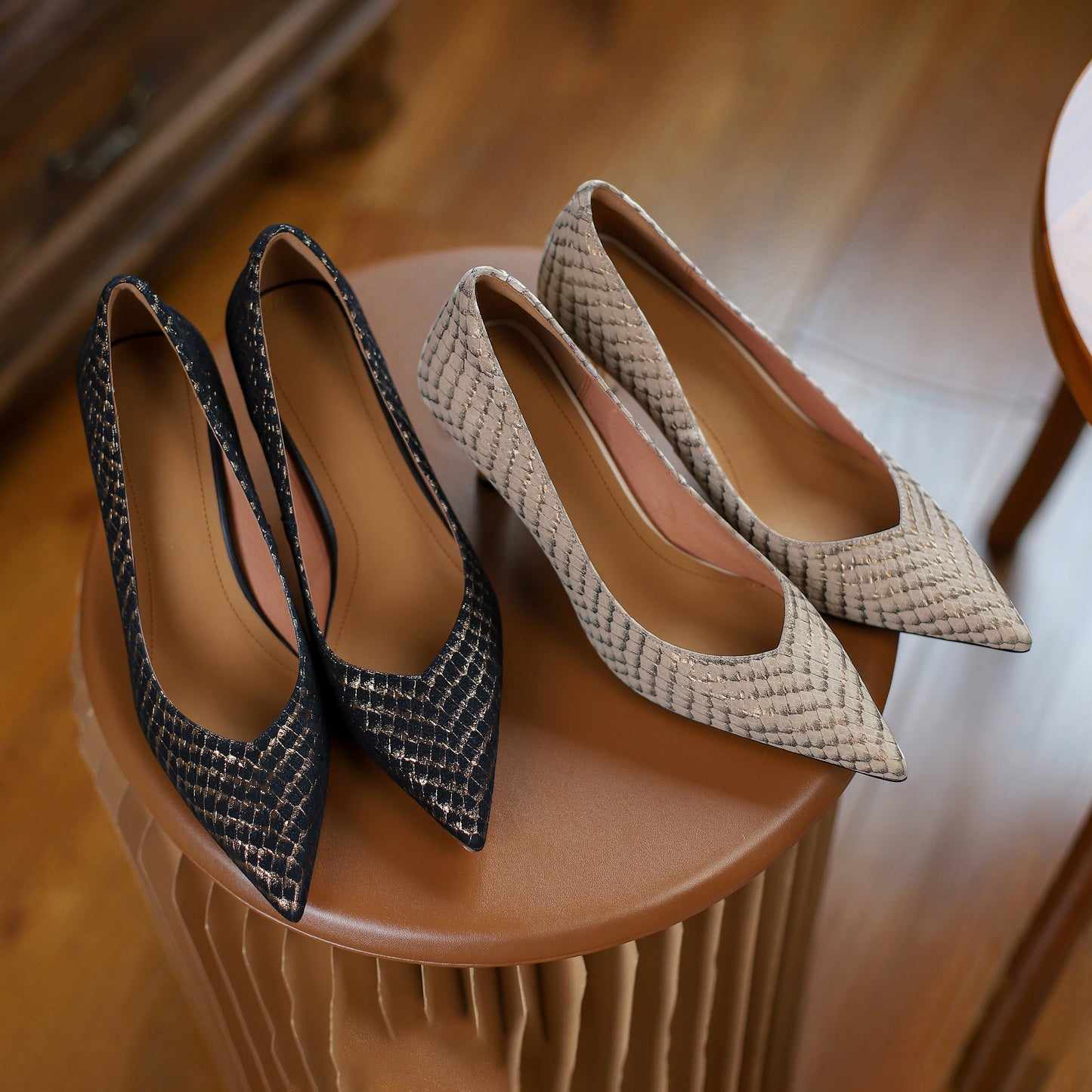 Nine Seven Women's Pointed Toe Genuine Leather Handmade Stiletto Heels Stylish Dress Pumps Shoes