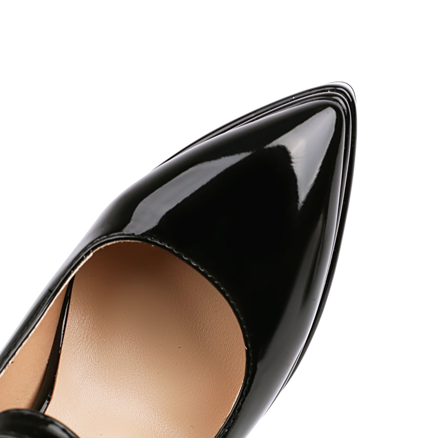 Nine Seven Patent Leather Women's Handmade Glossy High Heel Platform Rhinestone Buckle Mary Jane Wedding Party Pumps Shoes