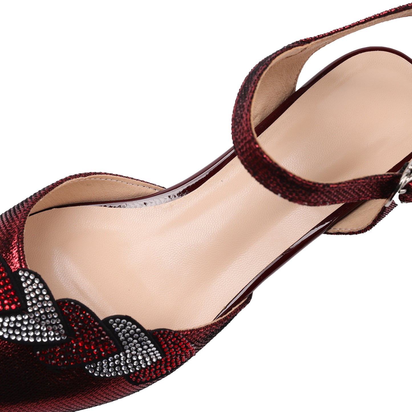 Nine Seven Women's Genuine Leather Handmade Pointed Toe Low Chunky Heel Casual Sandals