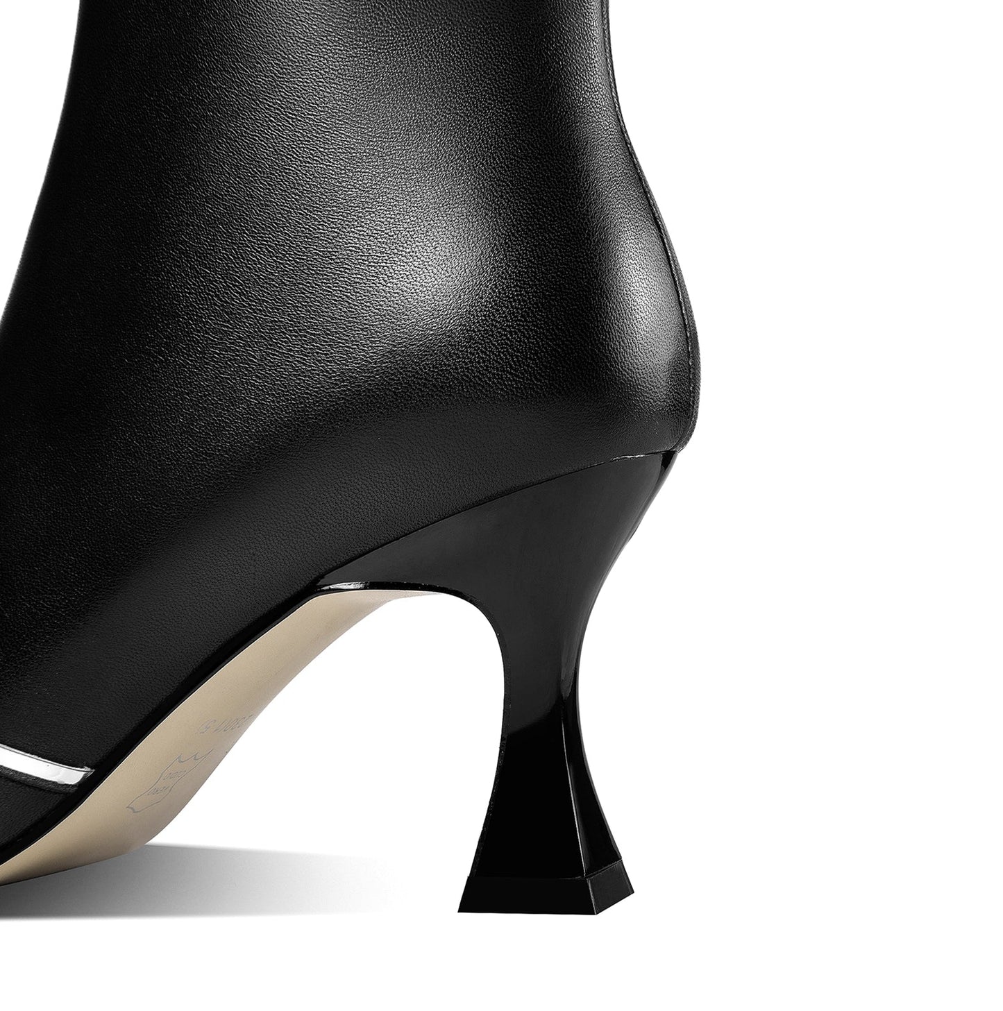 Nine Seven Handmade Women's Genuine Leather Side Zip Up Spool Heel Pointed Toe Elegant Ankle Boots