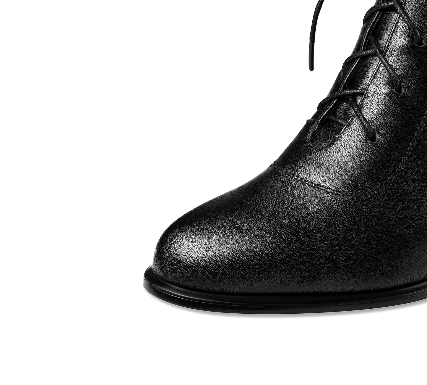 Nine Seven Handmade Women's Genuine Leather Side Zip Up Block Heel Front Band Ankle Booties