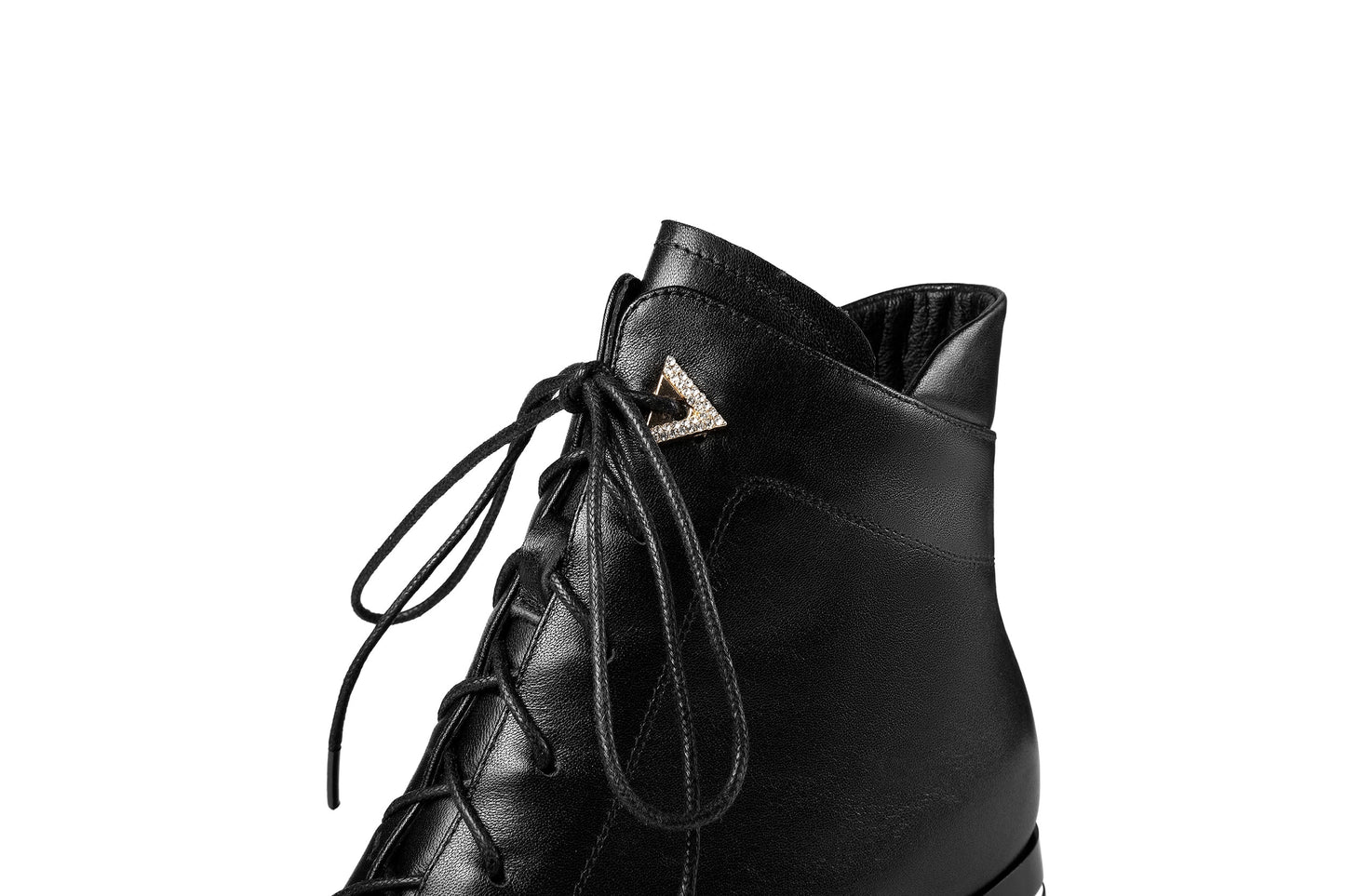 Nine Seven Handmade Women's Genuine Leather Side Zip Up Block Heel Front Band Ankle Booties