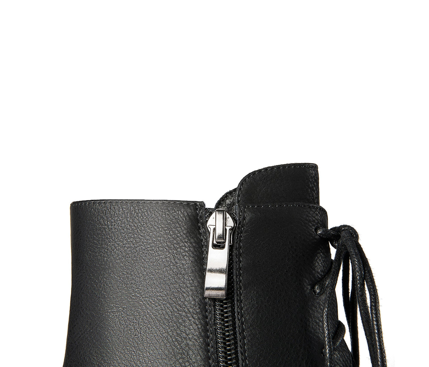 Nine Seven Women's Handmade Genuine Leather Selftie Side Zip Up Block Heel Round Toe Cool Ankle Boots