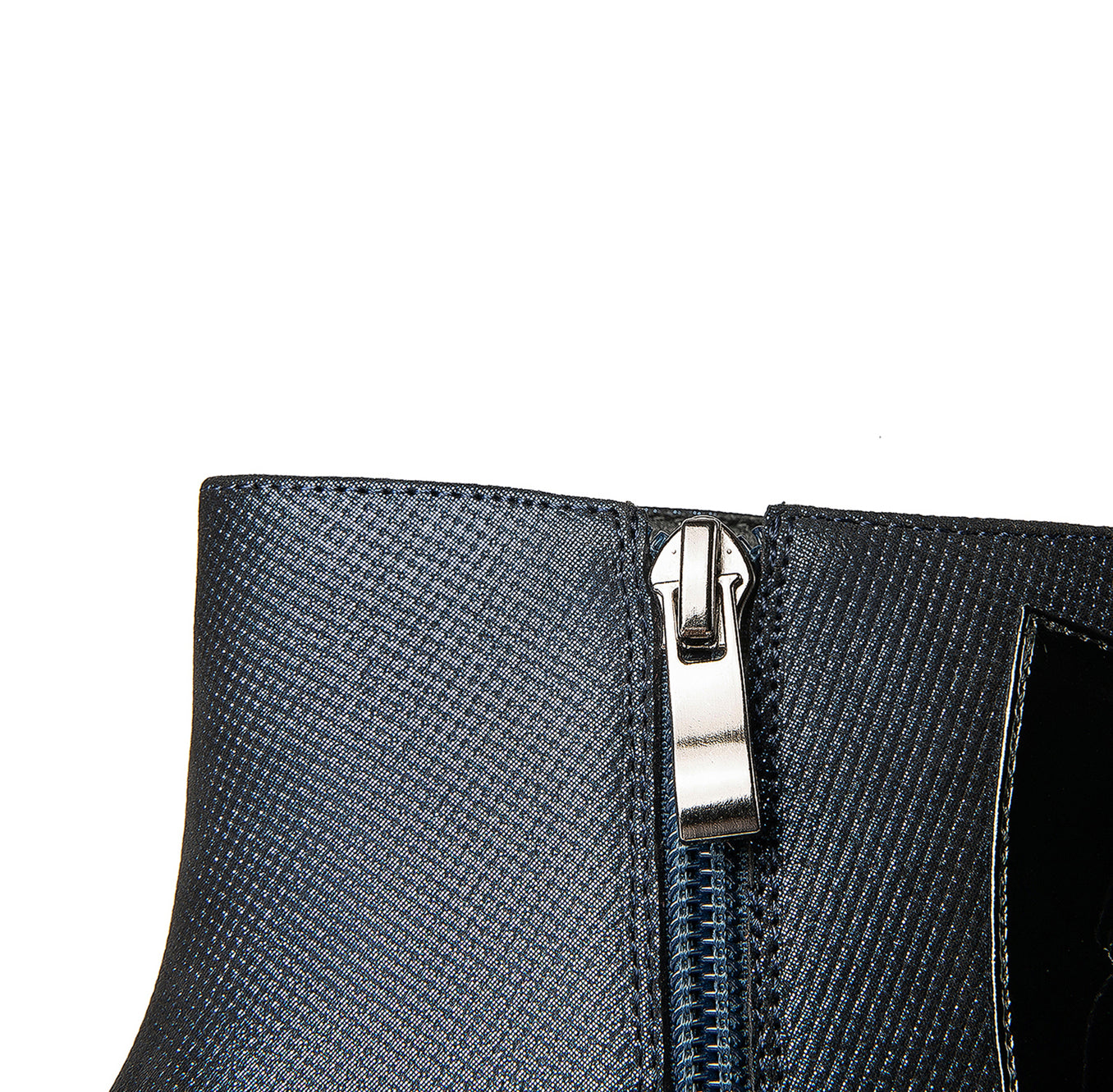 Nine Seven Women's Handmade Patent Genuine Leather Mid Heel Side Zip Up Cap-Toe Ankle Boots with Front Band Design