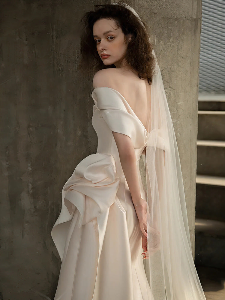 Nine Seven Strapless Off-Shoulder Sleeveless Long Wedding Dress