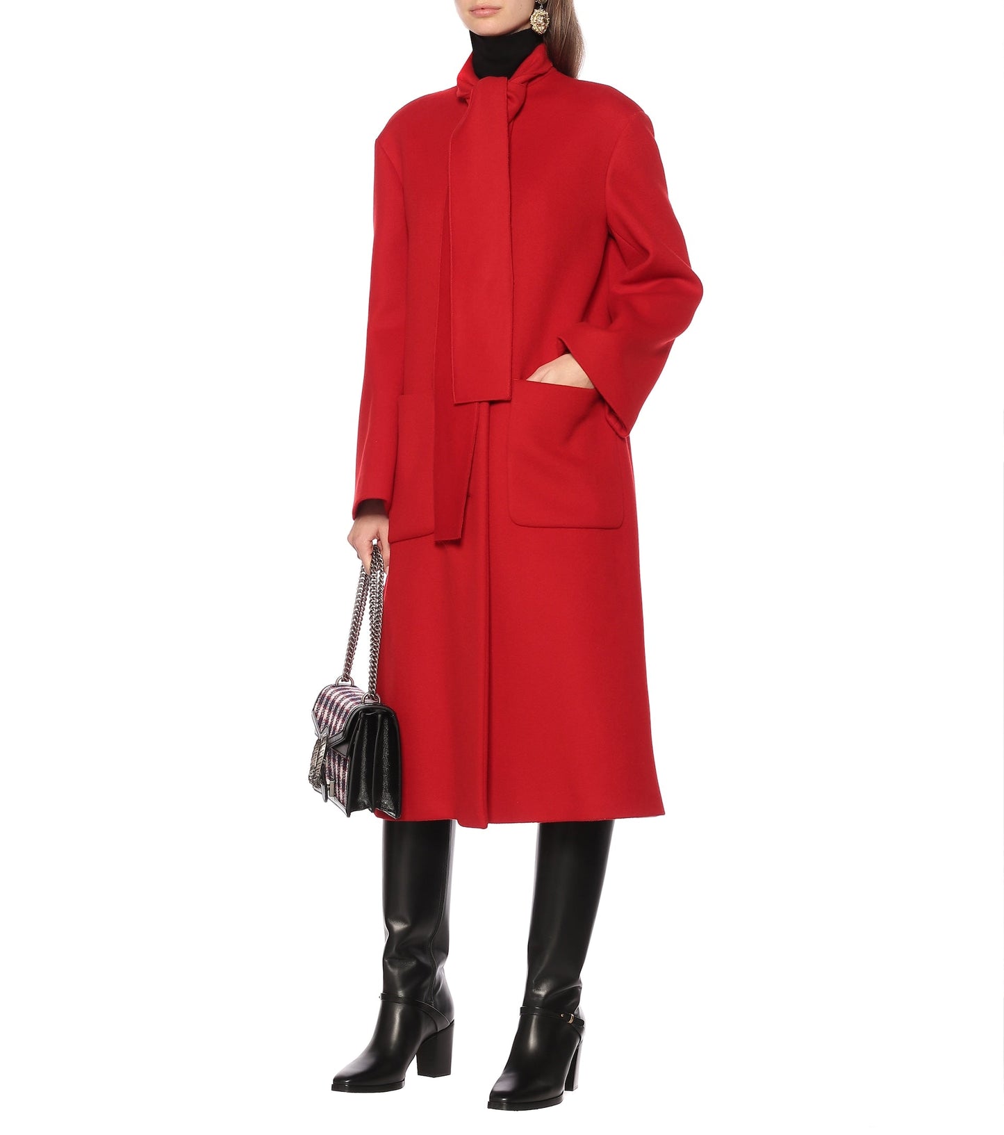 Nine Seven Women's Square Toe Handmade Genuine Leather Side Zip Buckle Mid Chunky Heel Classic Knee High Boots