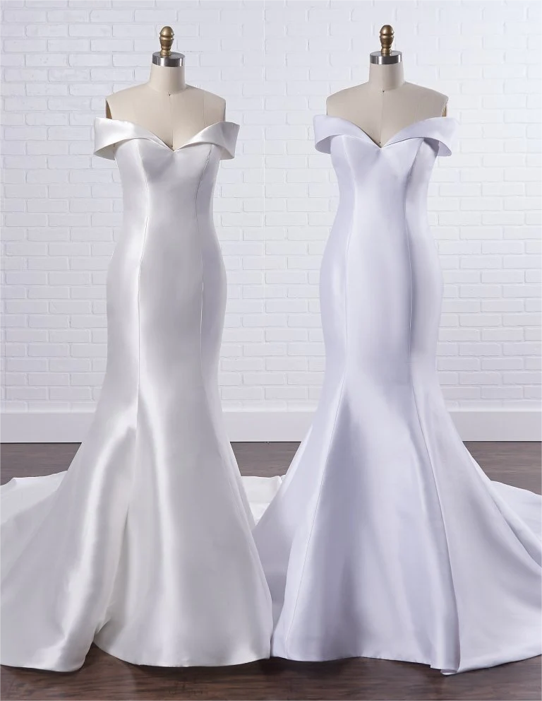 Nine Seven Off Shoulder Button Ivory White Mermaid Bohemian Wedding Dress Customization