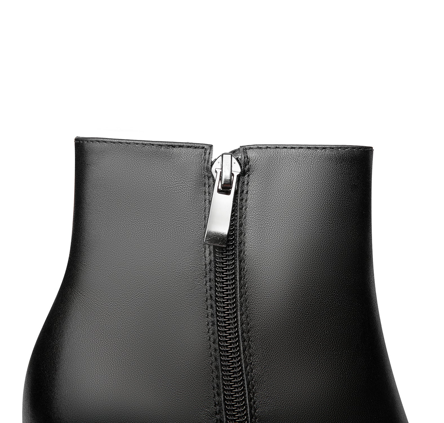 Nine Seven Women's Genuine Leather Handmade Comfortable Mid Block Heel Pointed Toe Side Zip Up Dressing Boots with Bowtie Decor