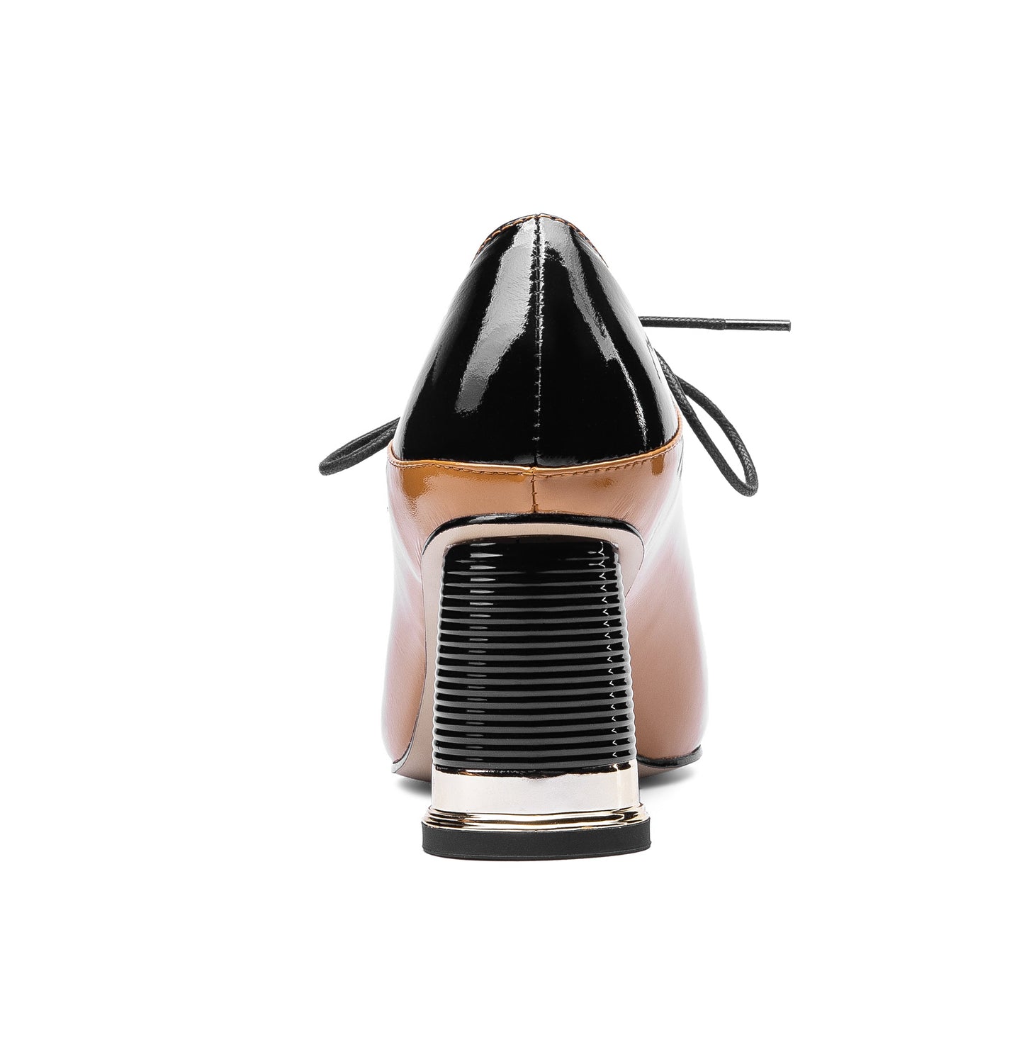 Nine Seven Women's Patent Leather Pointed Toe Handmade Selftie Mid Chunky Heel Casual Pumps Shoes