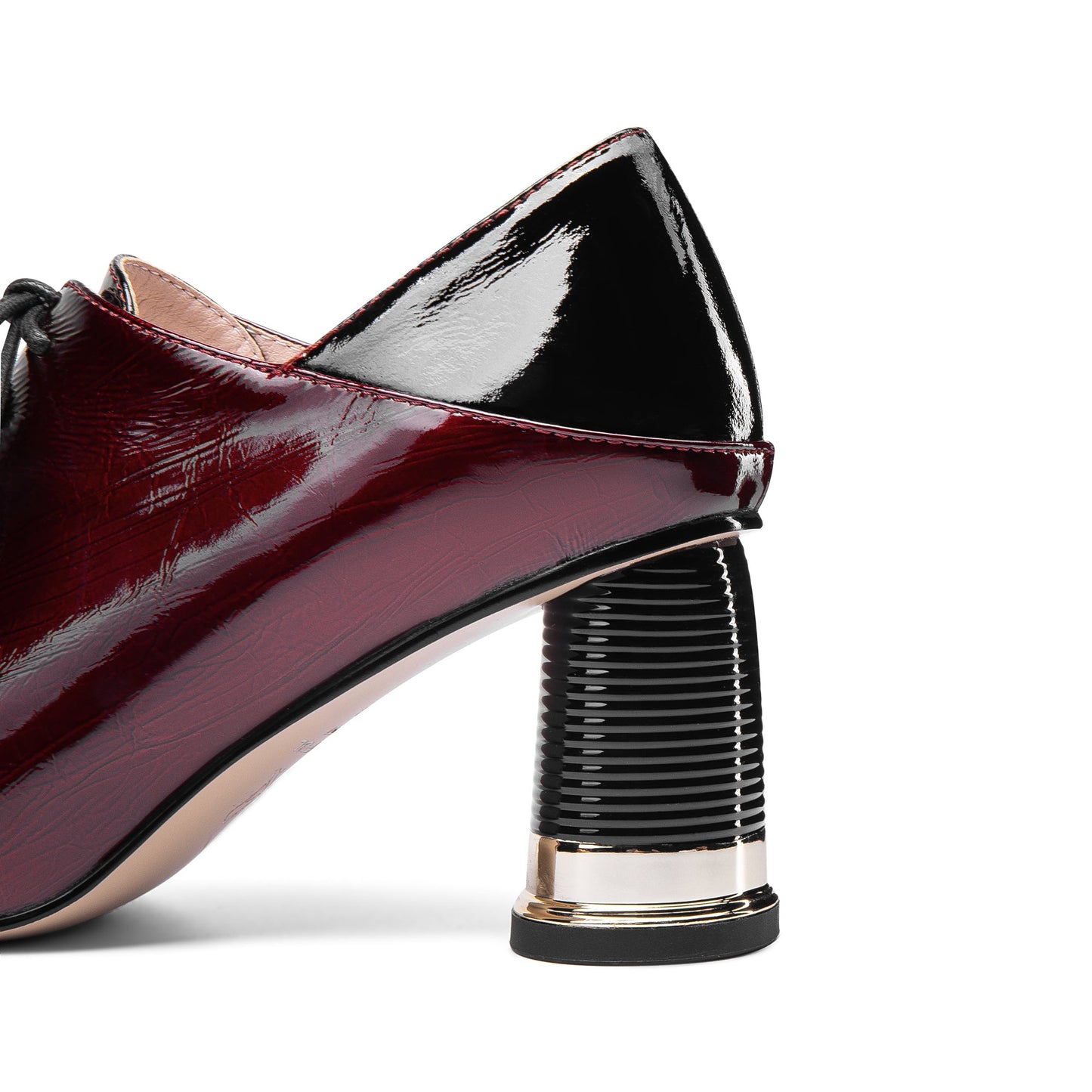 Nine Seven Women's Patent Leather Pointed Toe Handmade Selftie Mid Chunky Heel Casual Pumps Shoes