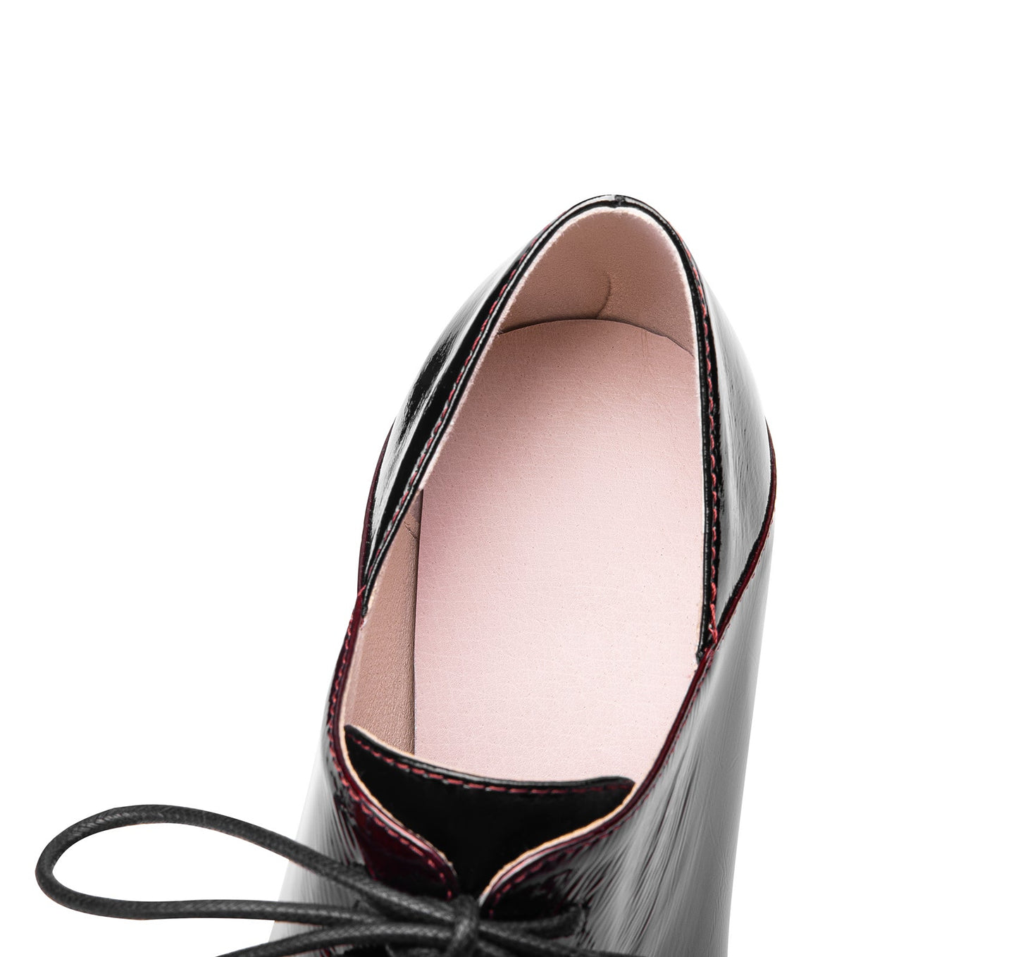 Nine Seven Women's Patent Leather Pointed Toe Handmade Selftie Mid Chunky Heel Casual Pumps Shoes