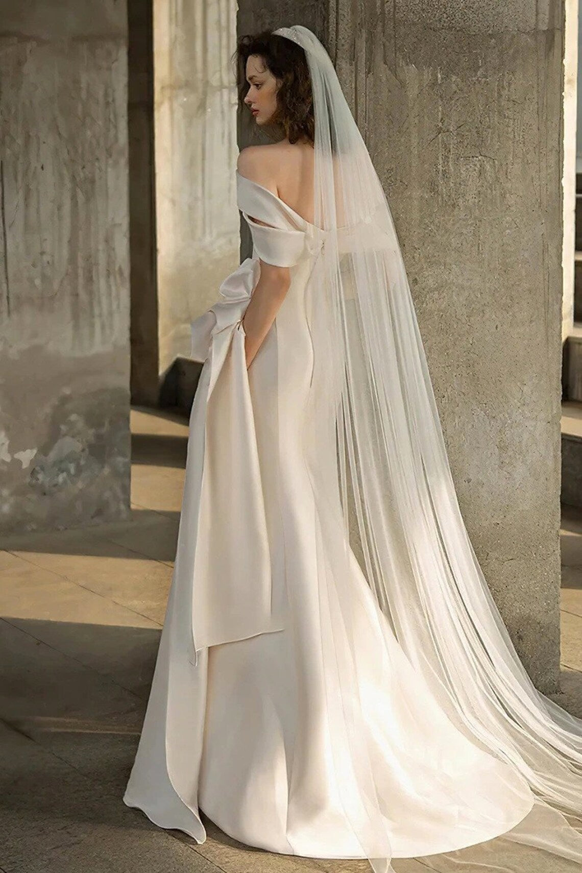 Nine Seven Strapless Off-Shoulder Sleeveless Long Wedding Dress