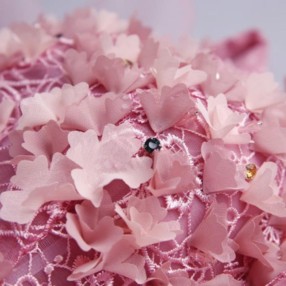 Nine Seven Princess Ruffle Pink Wedding Dresses for Bride Lace Up Bridal Gowns with Embroidery Flower