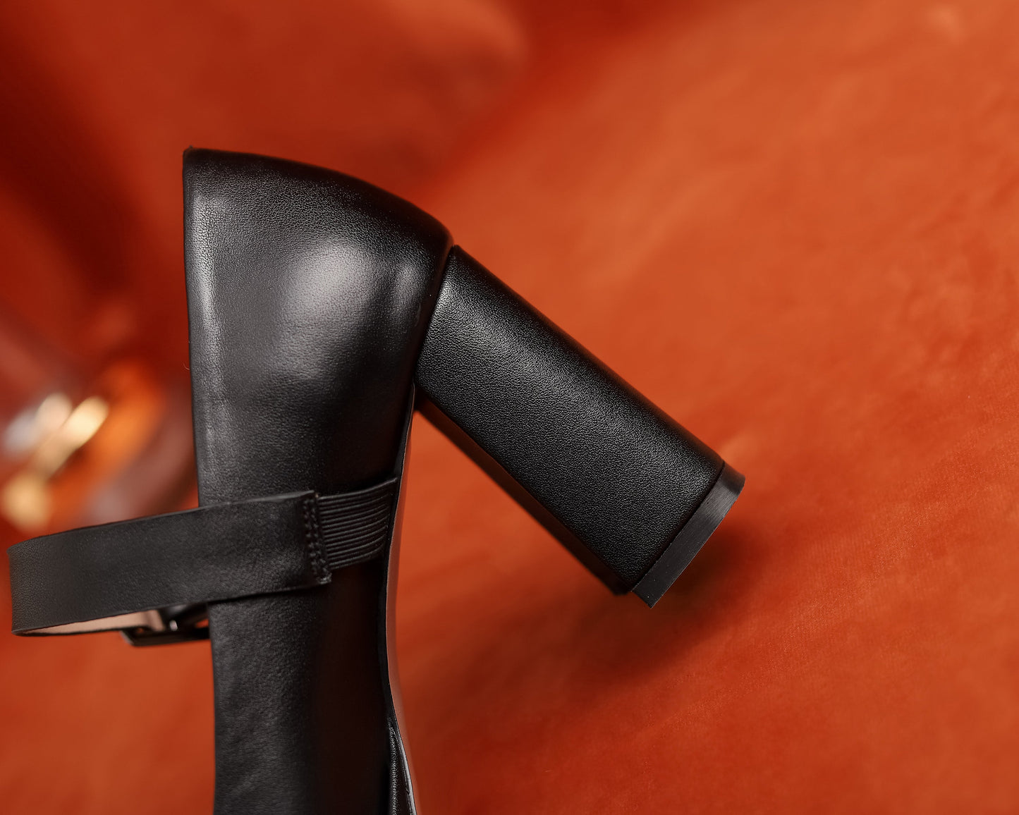 Nine Seven Women's Square Toe Genuine Leather Handmade Buckle High Chunky Heels Trendy Pumps Shoes